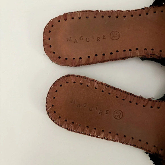 Maguire Raffia Sandals Brown Beige Black Size 39 US 8 - Picture 5 of 5